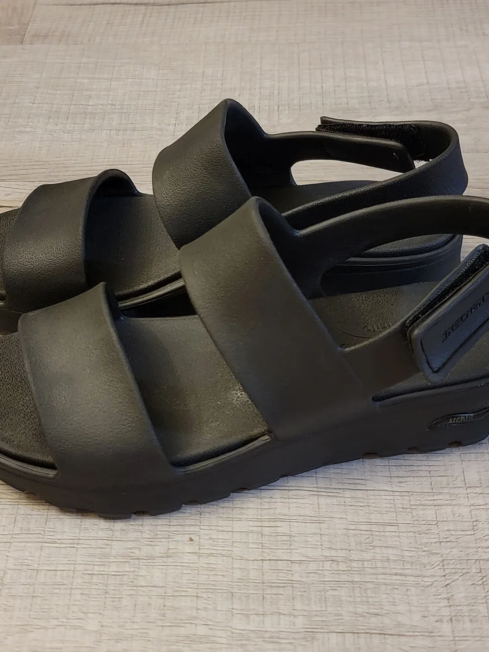 Skechers Black Double-Strap Slingback Comfort Sandals